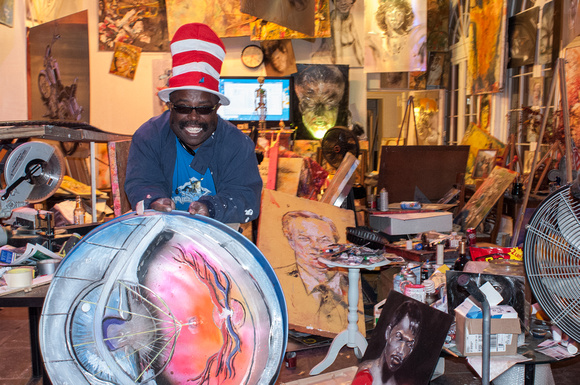 The Mad Hatter in his New Orleans studio
